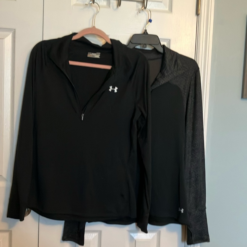 Under Armour Black Half-Zip Long Sleeve Shirts